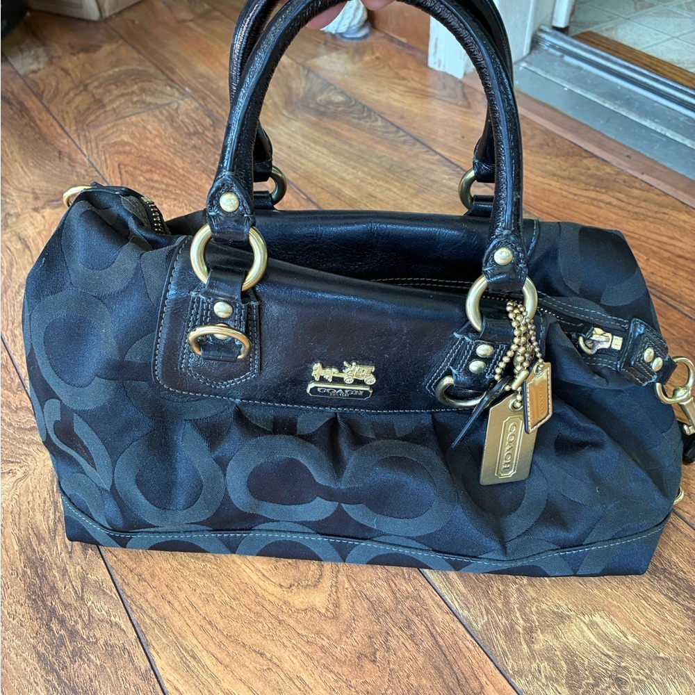 Coach Gold and Black Bag Tags Trio